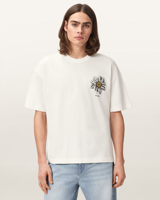Chalk White Color Petals SS Crew Tee from AllSaints