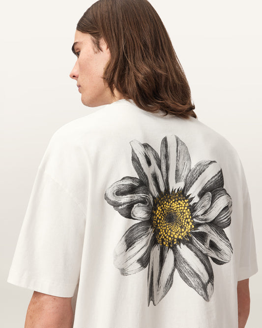 Chalk White Color Petals SS Crew Tee from AllSaints