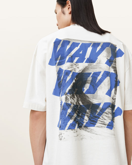 Chalk White Color Wavy SS Crew from AllSaints