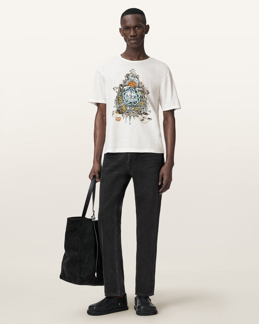 ASHEN WHITE Color Nazare SS Crew Tee from AllSaints