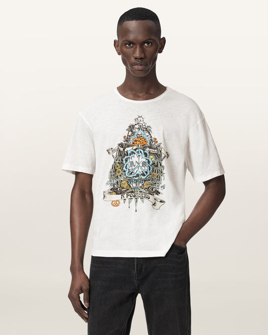 ASHEN WHITE Color Nazare SS Crew Tee from AllSaints