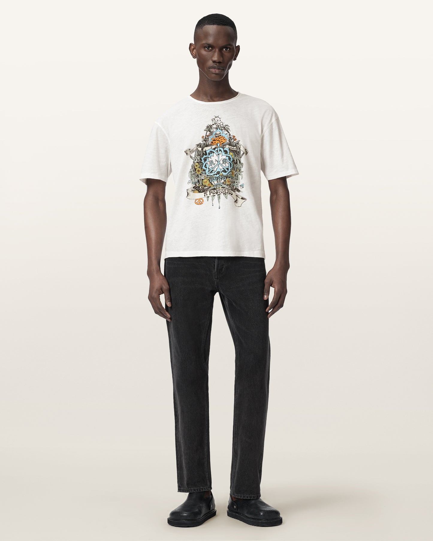 ASHEN WHITE Color Nazare SS Crew Tee from AllSaints