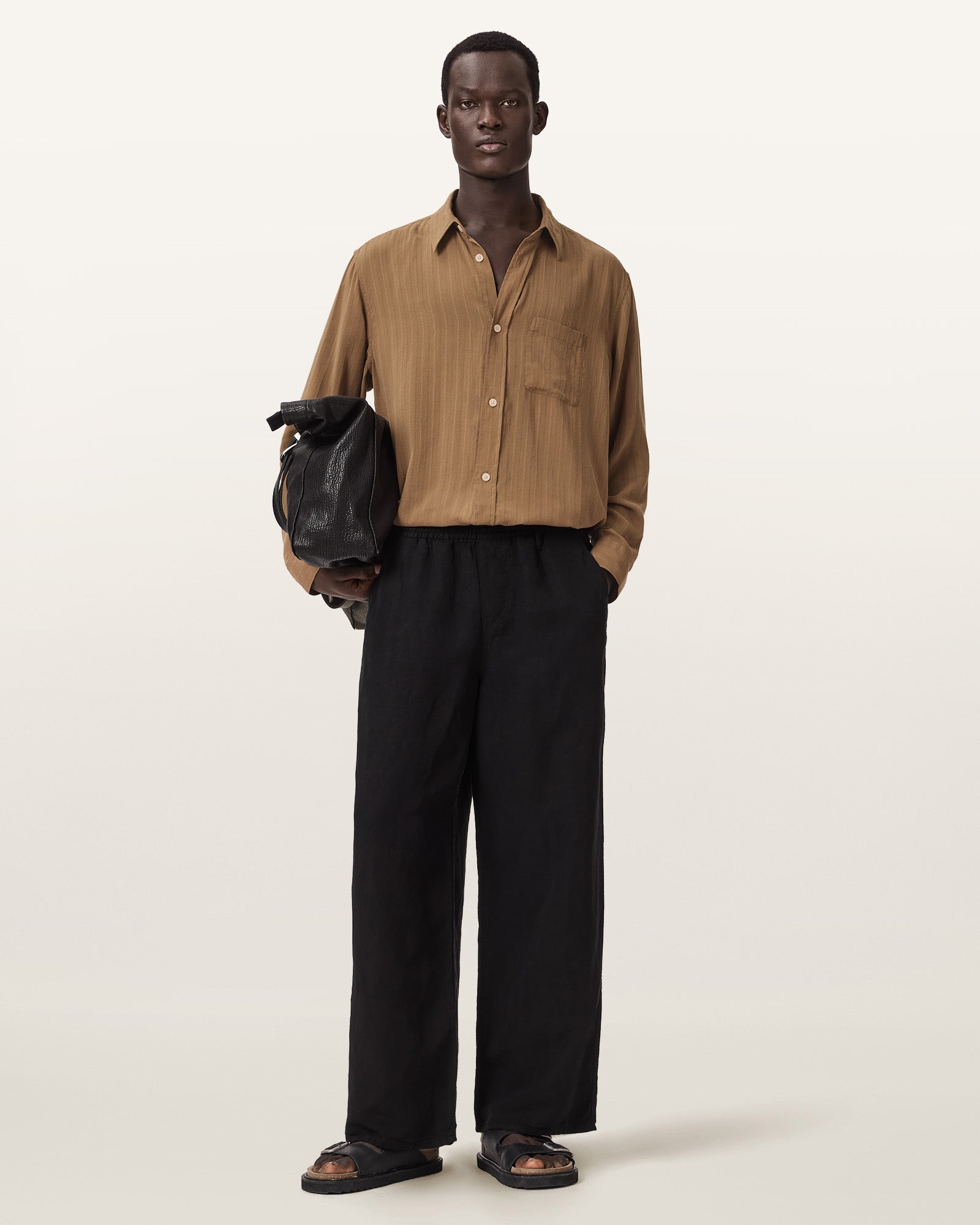 BORG BROWN Color Carlyle LS Shirt from AllSaints