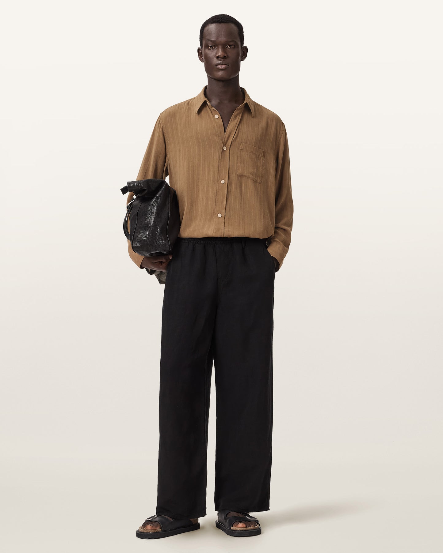 BORG BROWN Color Carlyle LS Shirt from AllSaints