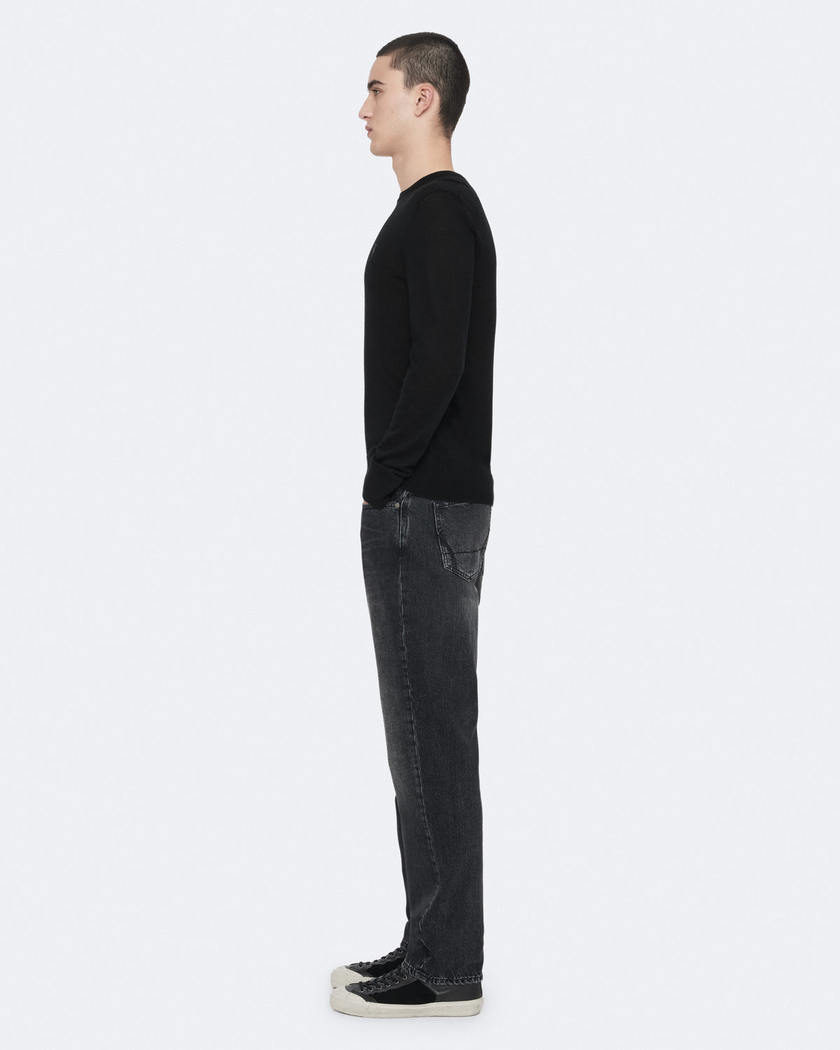 Washed Black Color Loose Straight Jean from AllSaints