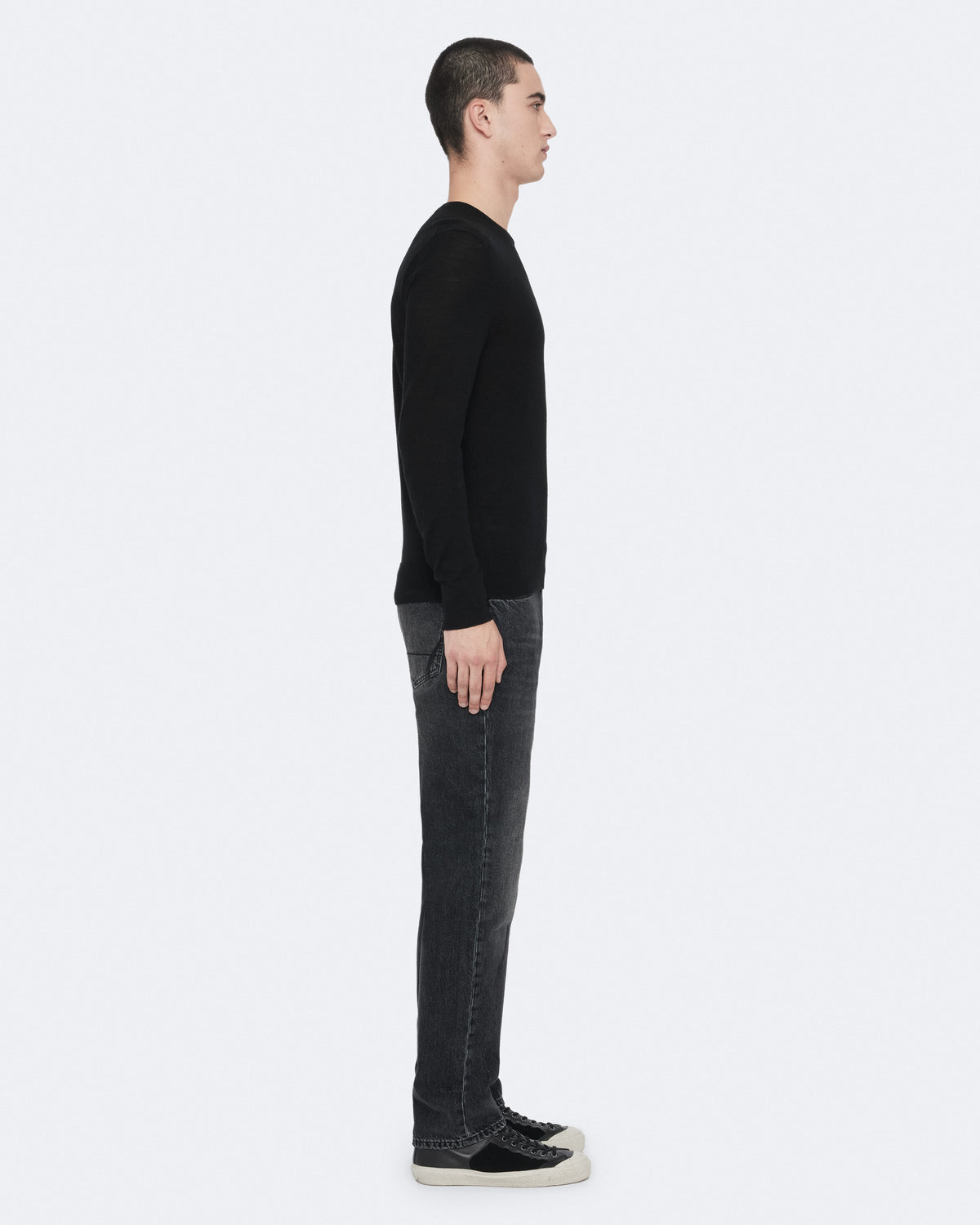 Washed Black Color Loose Straight Jean from AllSaints