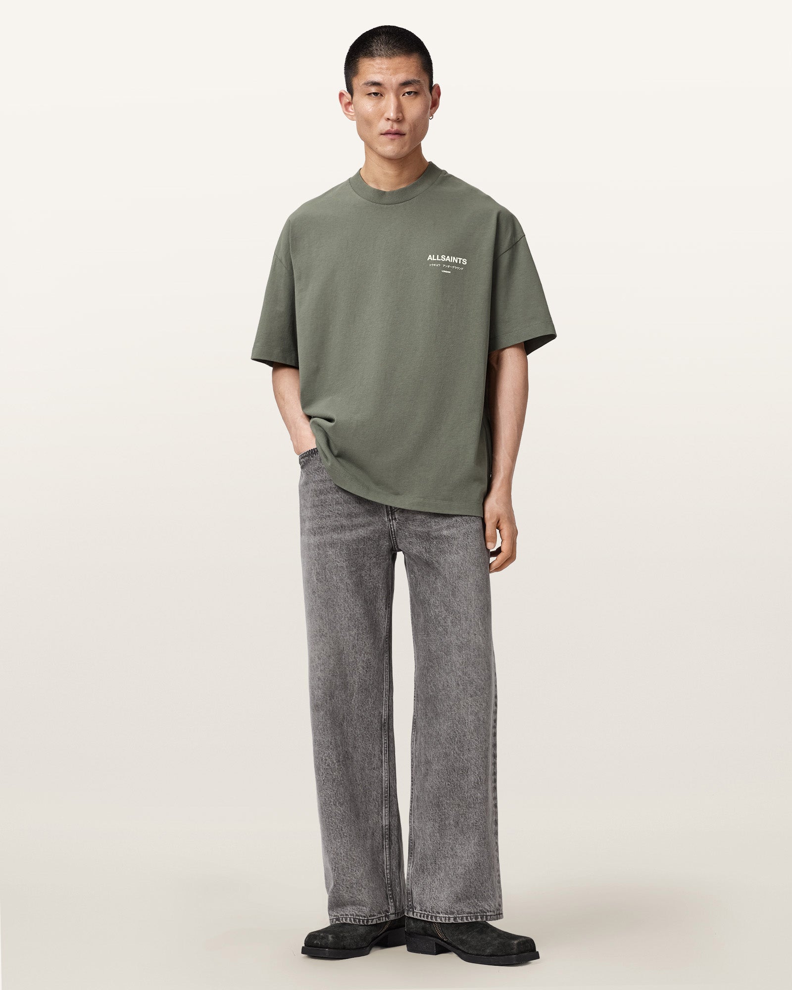 MAPLE GREEN Color Underground SS Crew Tee from AllSaints