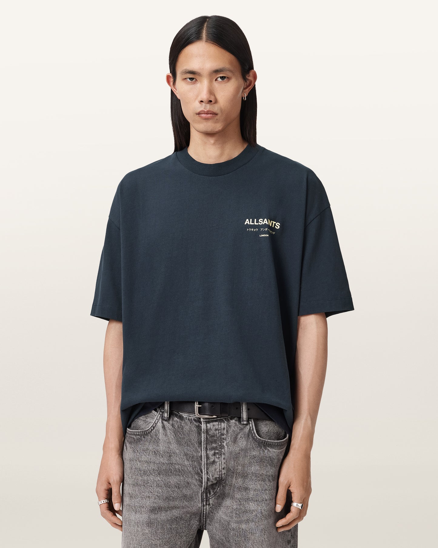 MOONLIT BLUE Color Underground SS Crew from AllSaints