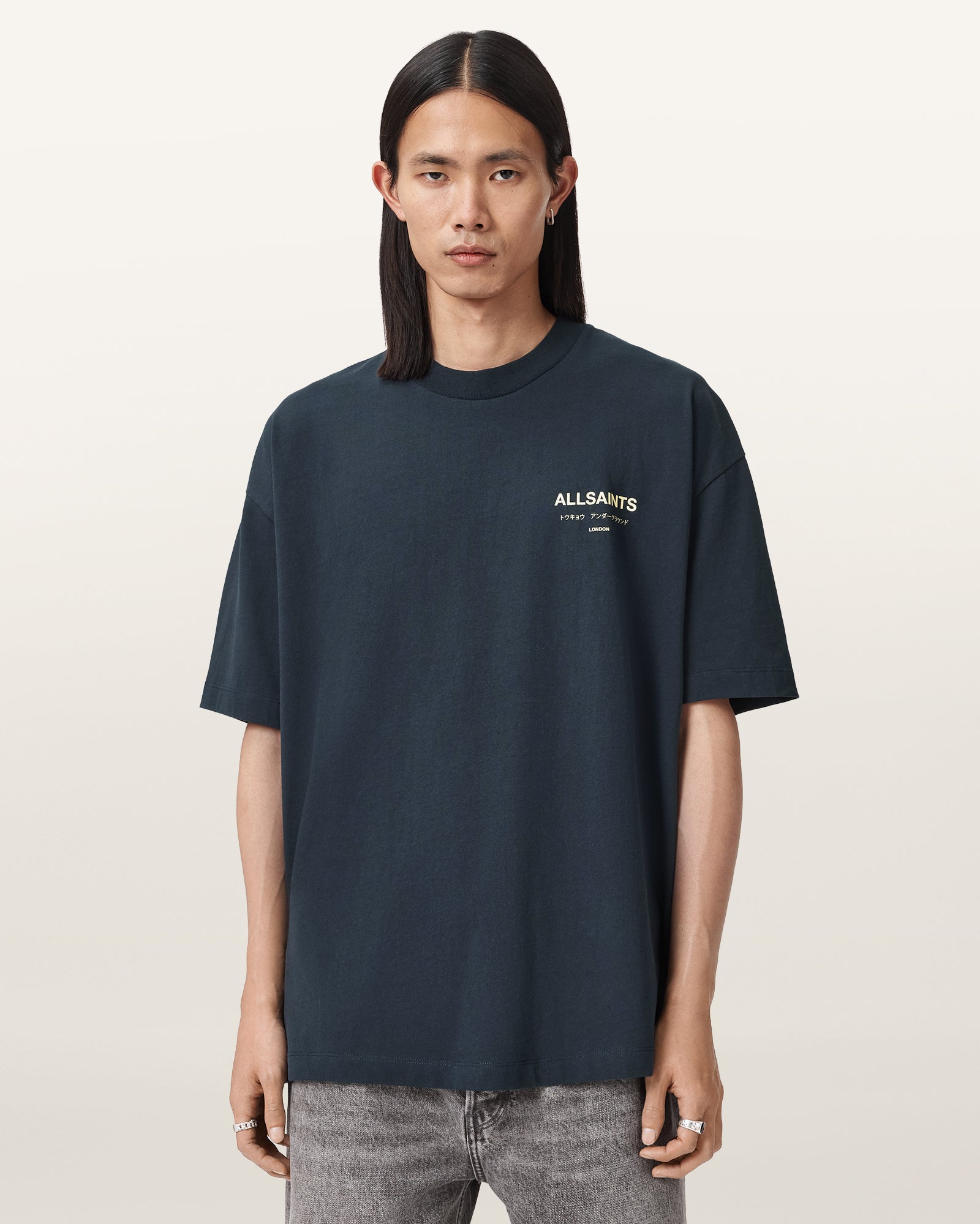 MOONLIT BLUE Color Underground SS Crew from AllSaints