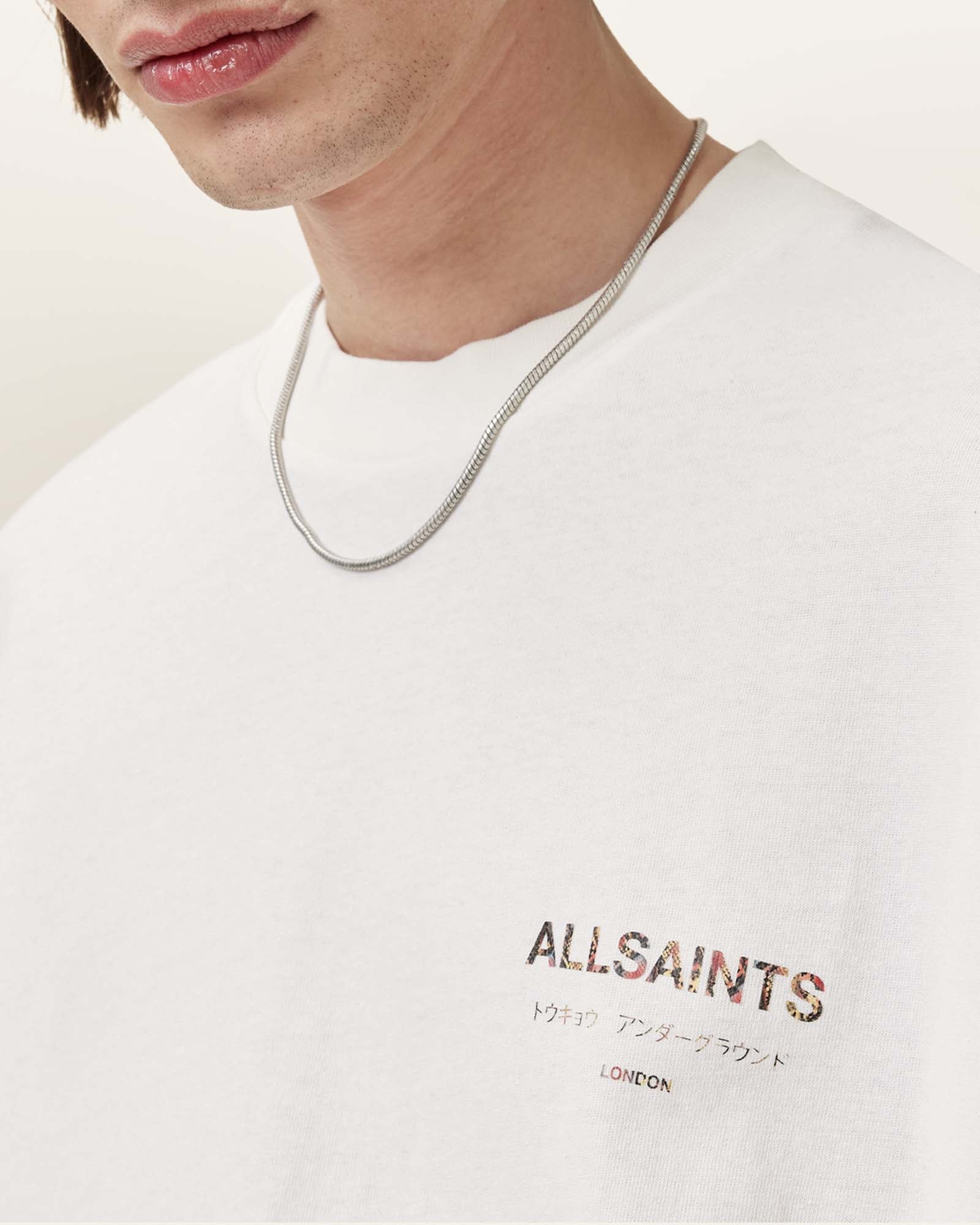 ASHEN WHITE/SNAKE Color Underground SS Crew from AllSaints