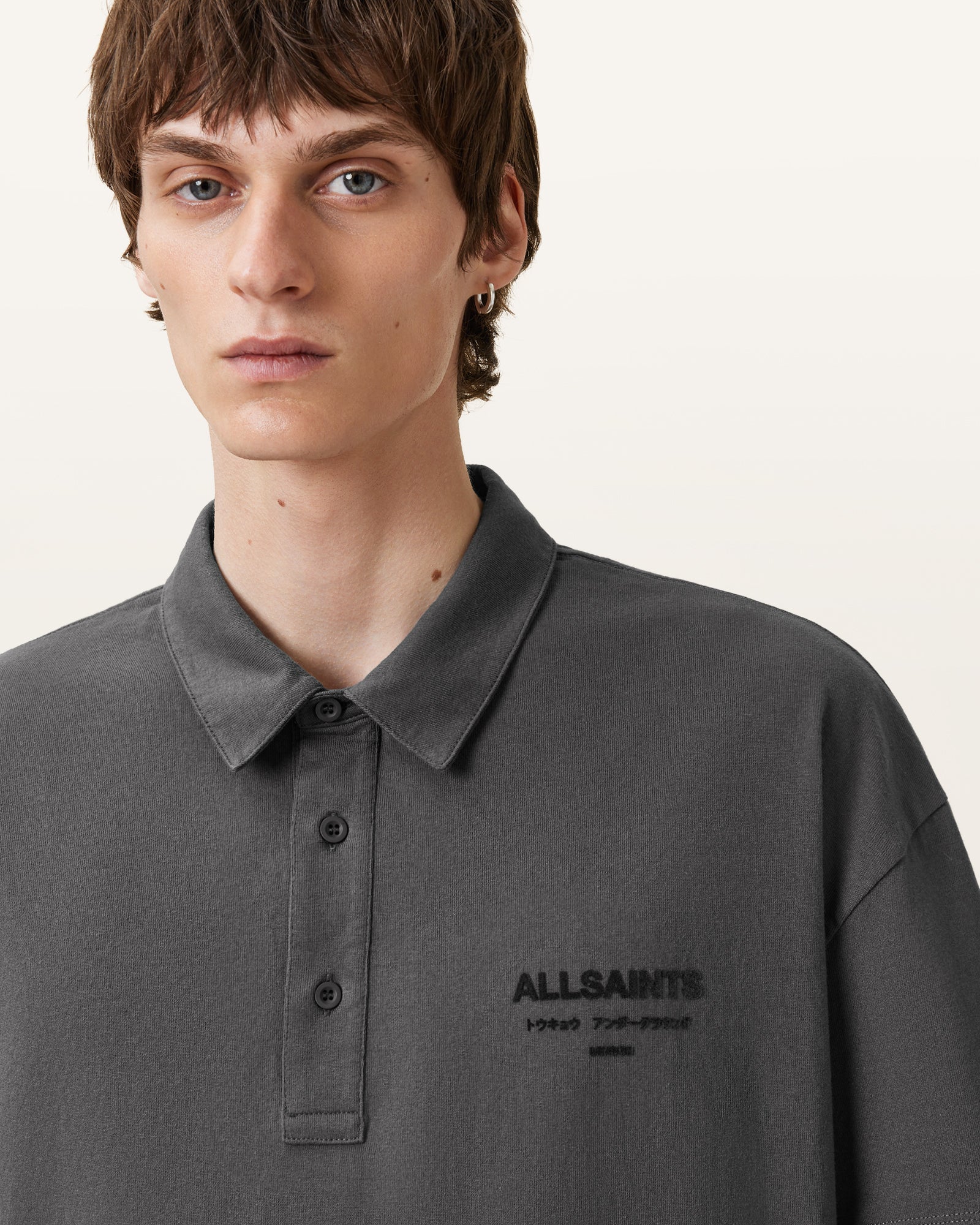 GRAVESTONE GREY Color Xander SS Polo from AllSaints