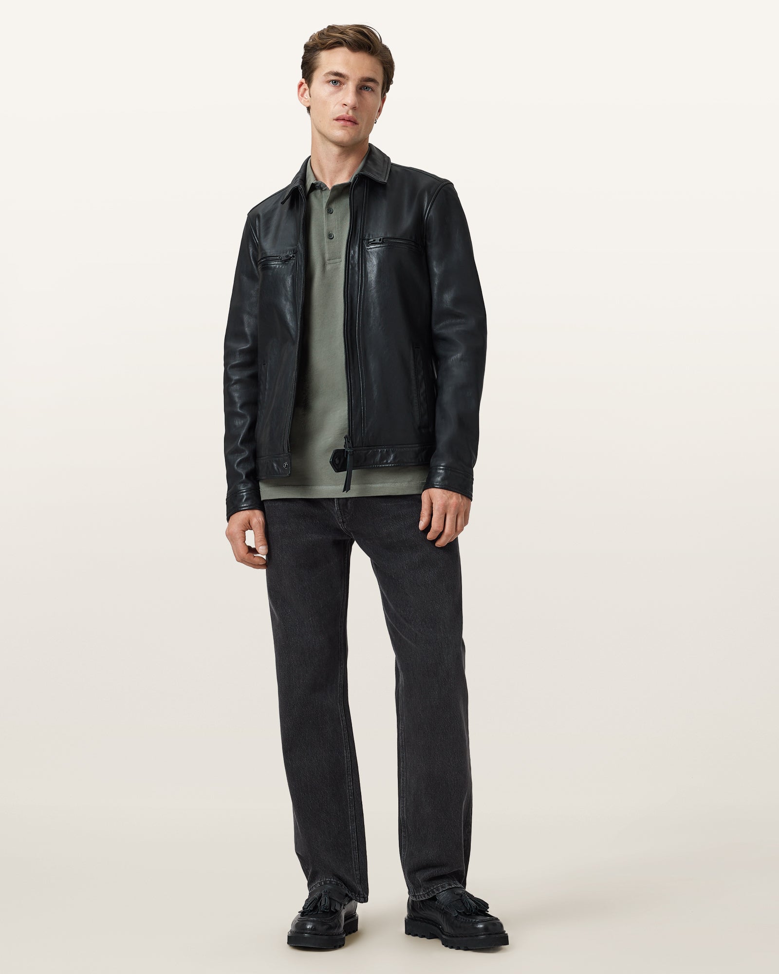 GASTOR GREEN Color Reform SS Polo from AllSaints