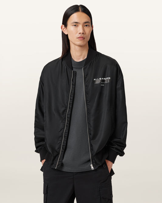 Black Color Redact Bomber Jacket from AllSaints