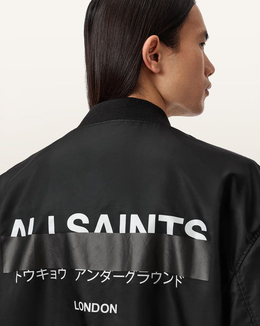 Black Color Redact Bomber Jacket from AllSaints