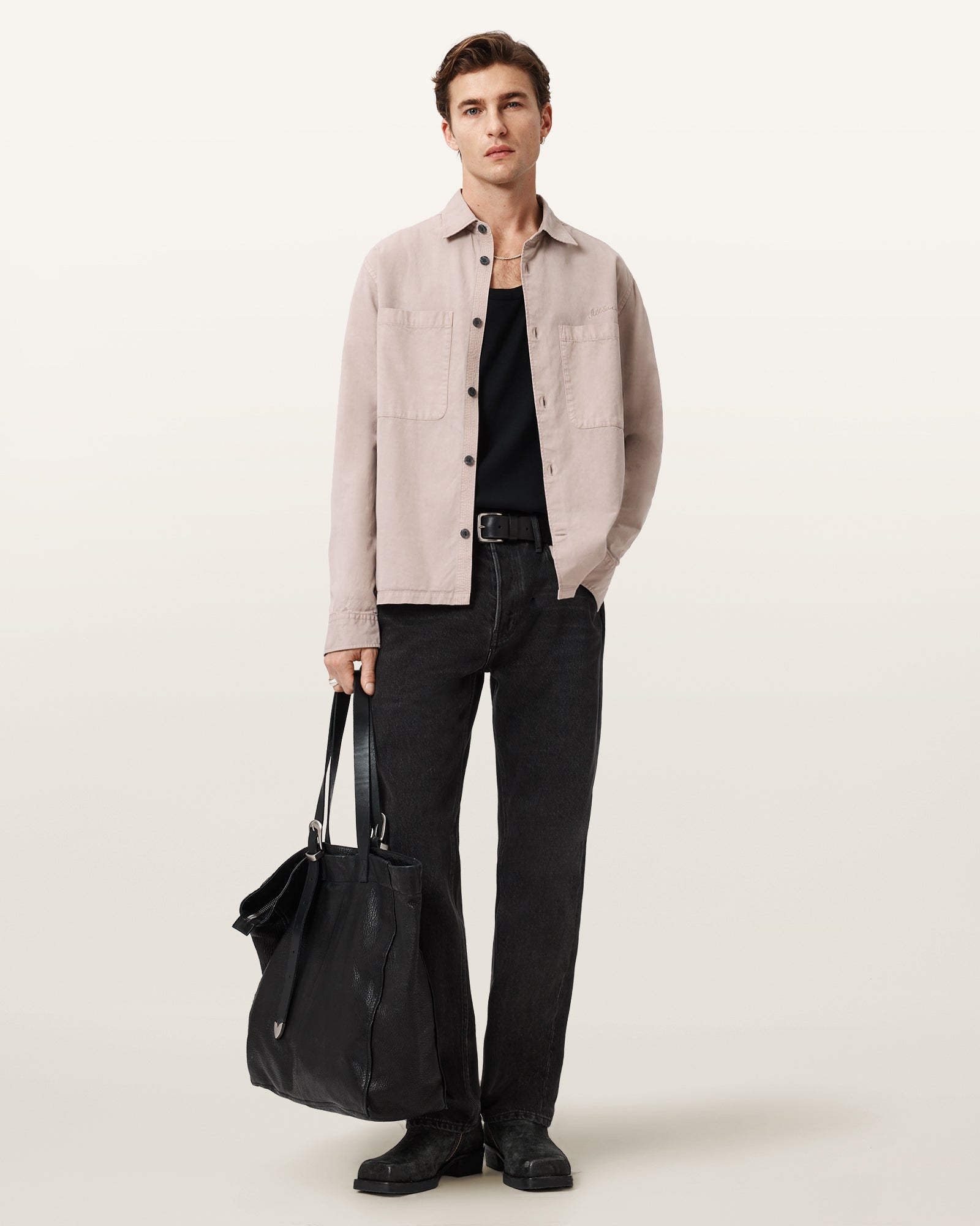 DUSK WHITE Color Rohdi LS Overshirt from AllSaints