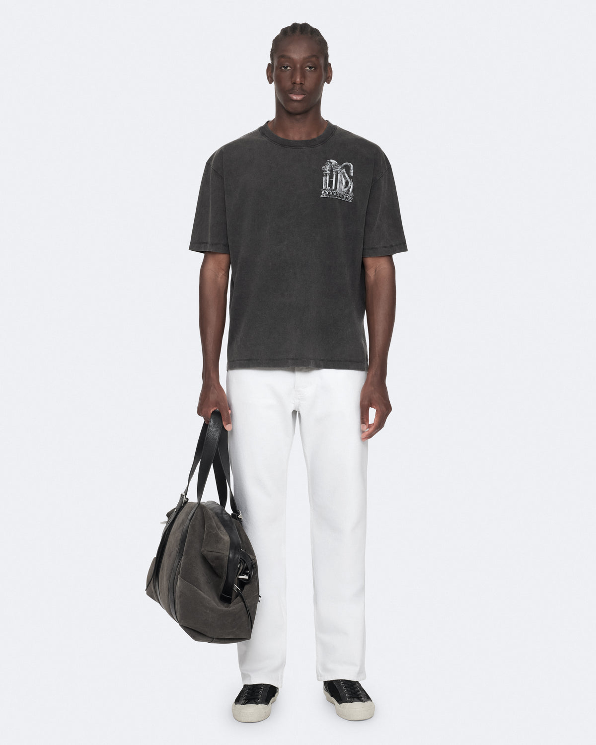 Washed Black Color Shrines SS Crew from AllSaints