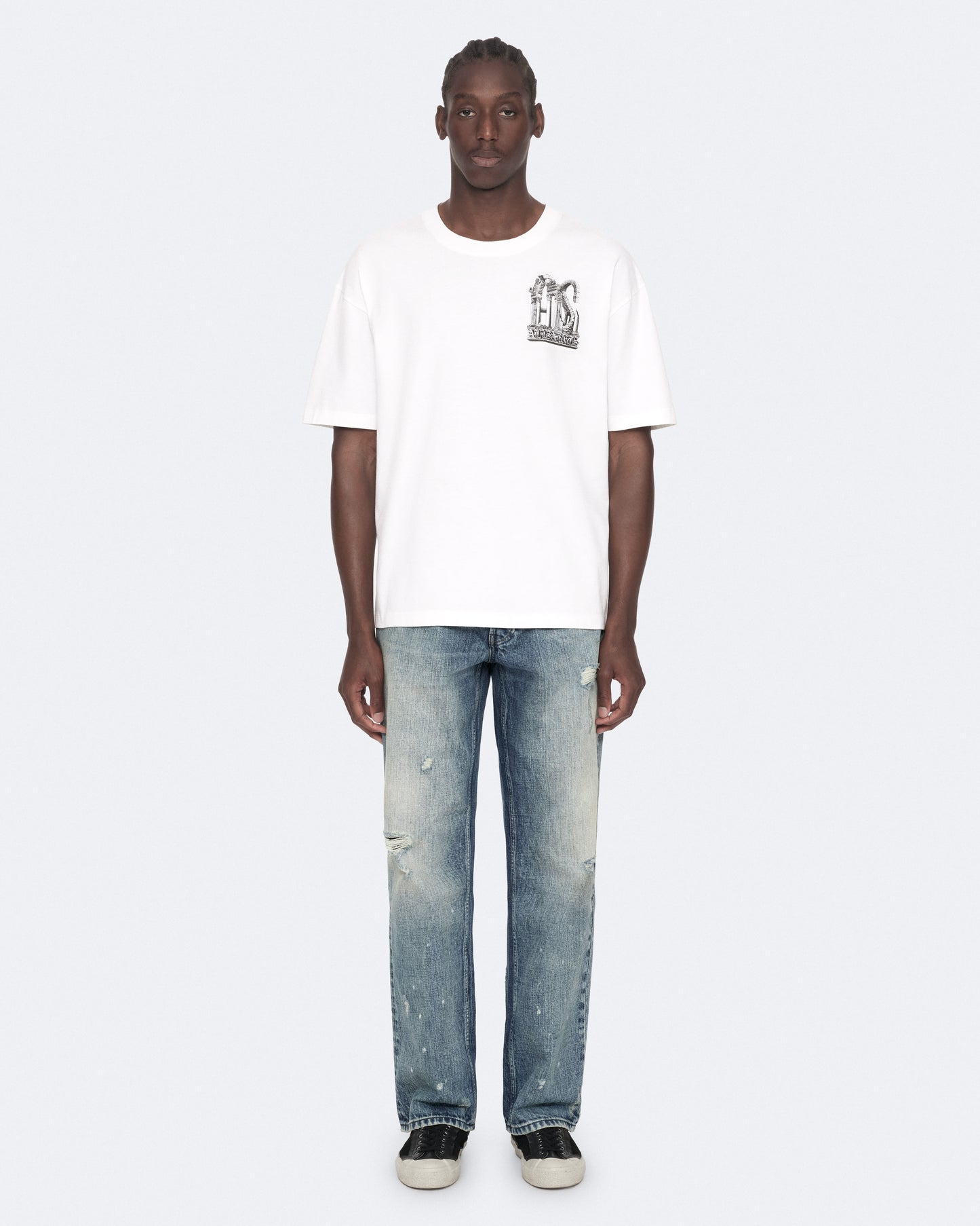 ASHEN WHITE Color Shrines SS Crew Tee from AllSaints