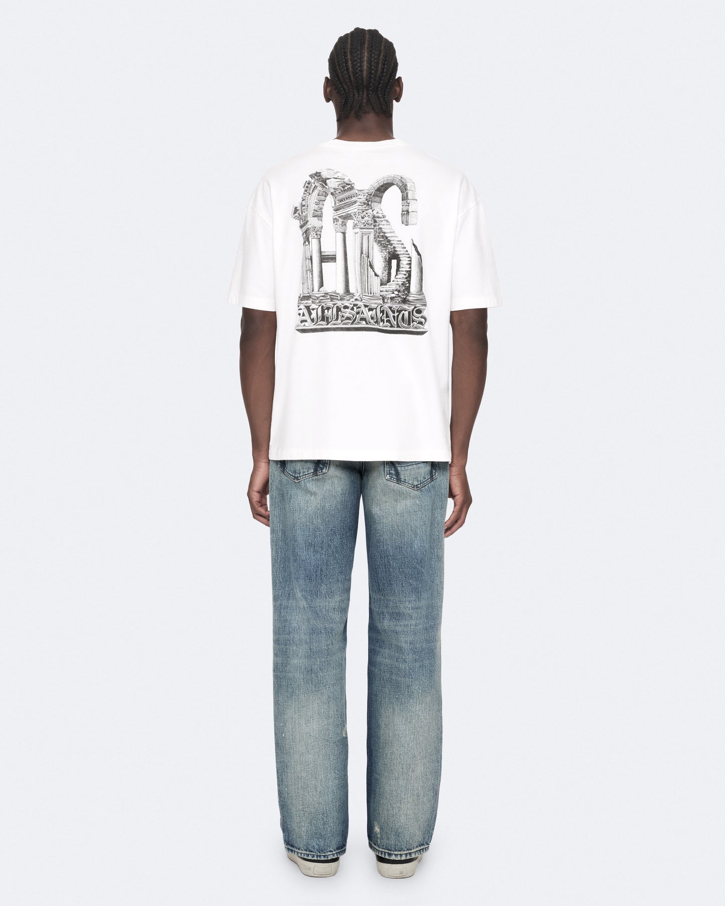 ASHEN WHITE Color Shrines SS Crew Tee from AllSaints