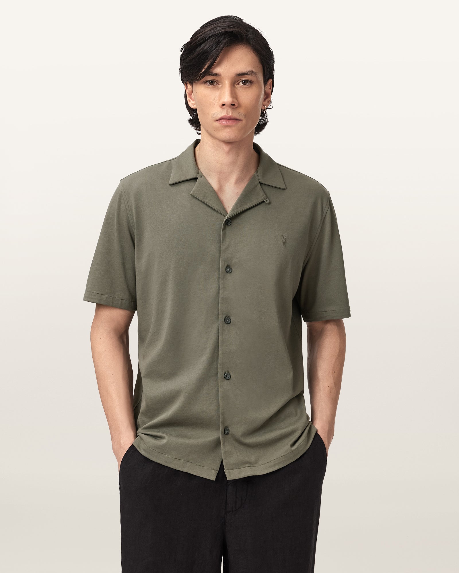 DUSTY OLIVE GREEN Color Hudson SS Shirt from AllSaints