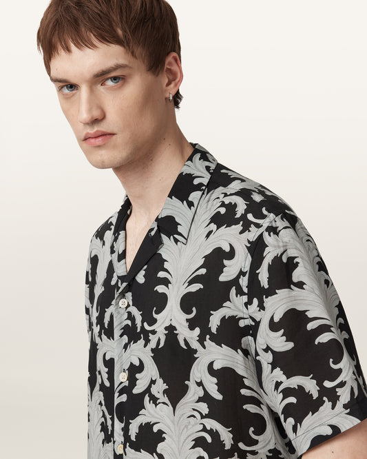 Jet Black Color Motif SS Shirt from AllSaints