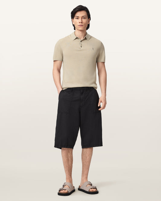 POWDERED GREEN Color Mode Merino SS Polo Jumper from AllSaints