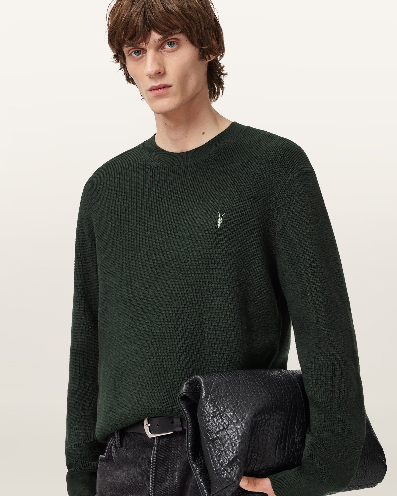 Racing Green Color Aspen Crew Jumper from AllSaints