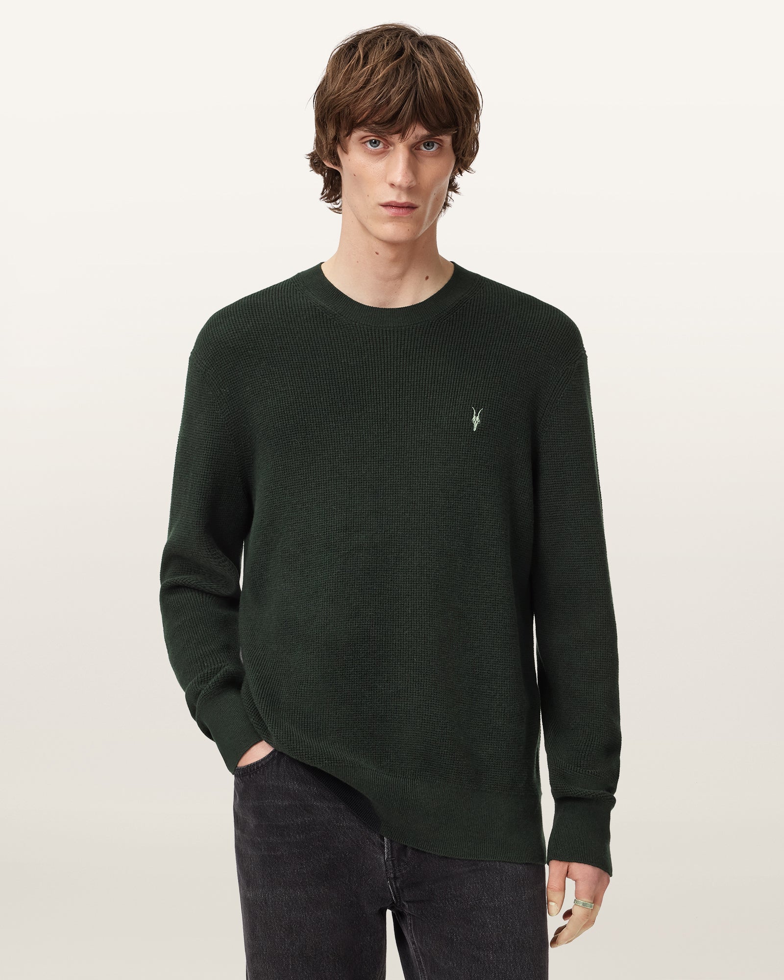 Racing Green Color Aspen Crew Jumper from AllSaints