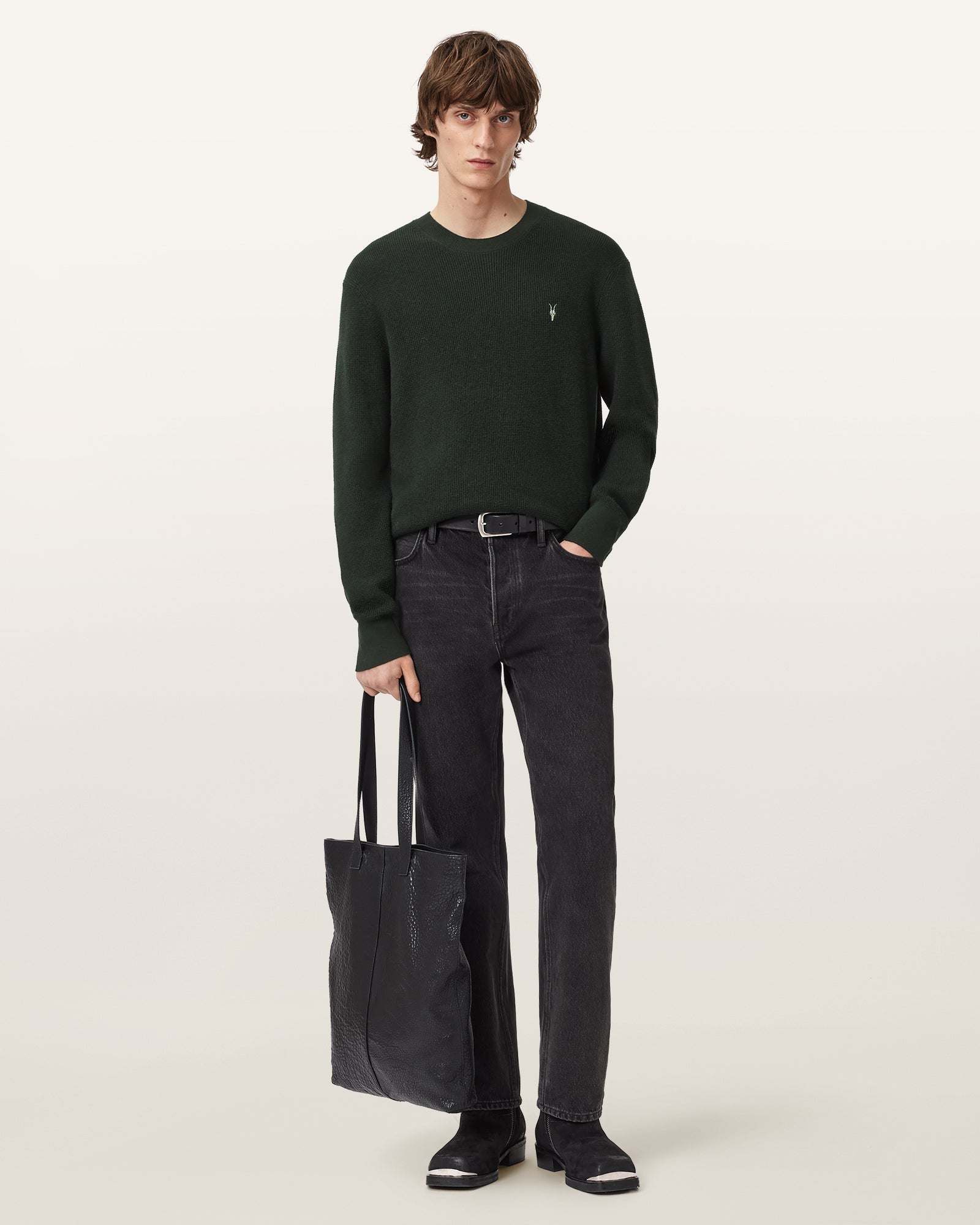 Racing Green Color Aspen Crew Jumper from AllSaints