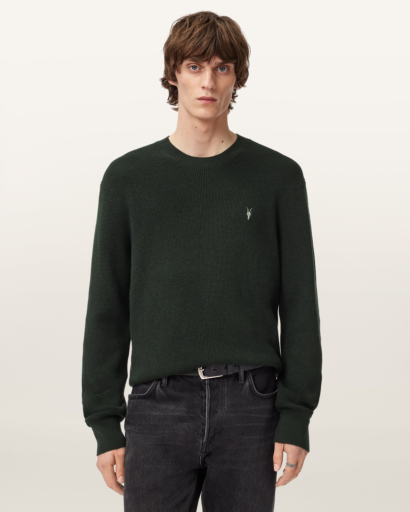 Racing Green Color Aspen Crew Jumper from AllSaints