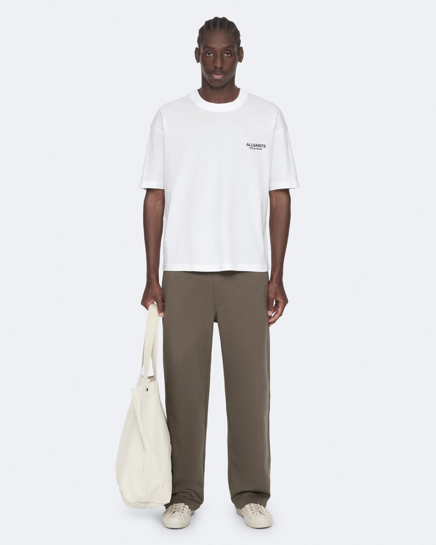 Optic White Color Shadow SS Crew Tee from AllSaints