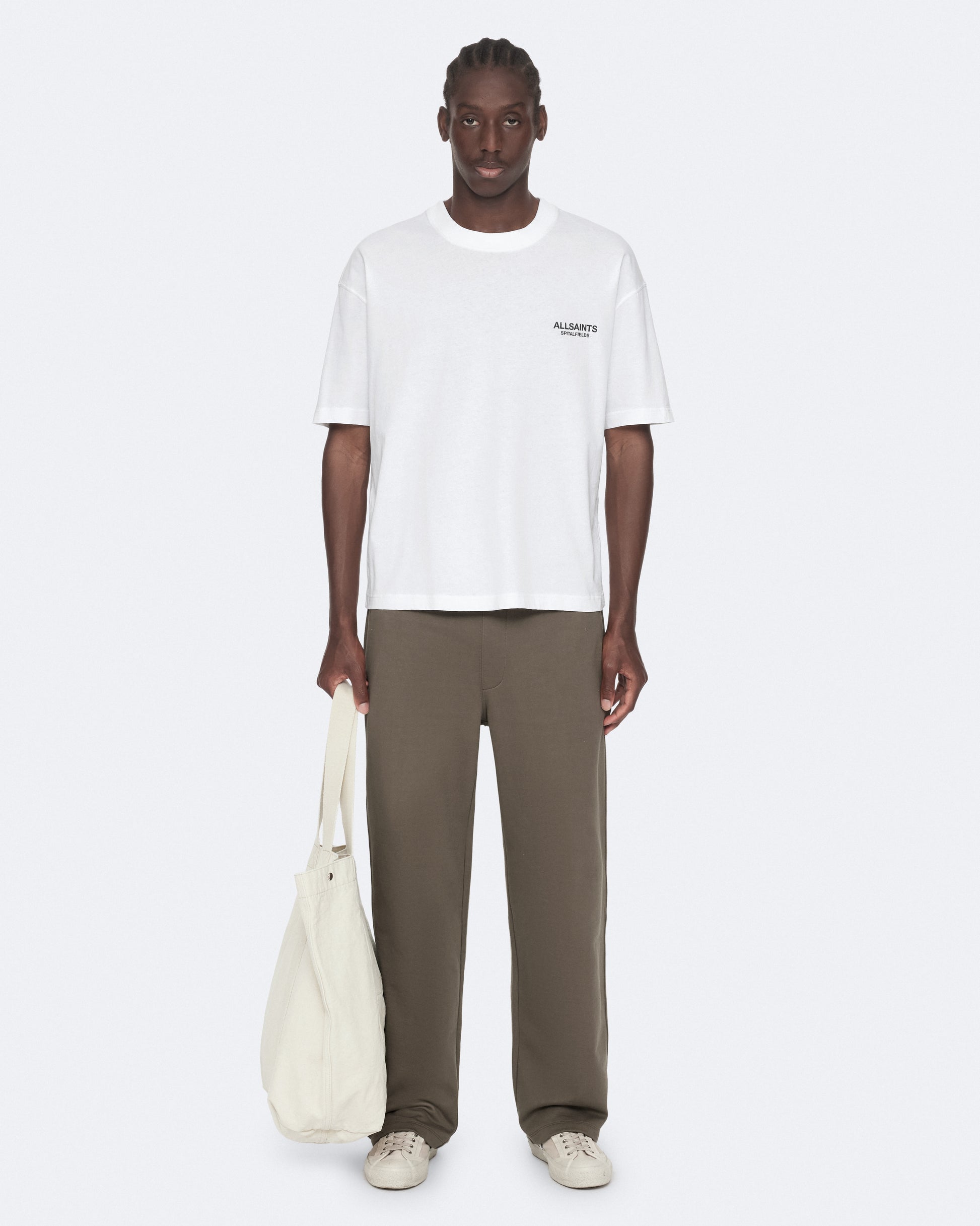Optic White Color Shadow SS Crew Tee from AllSaints