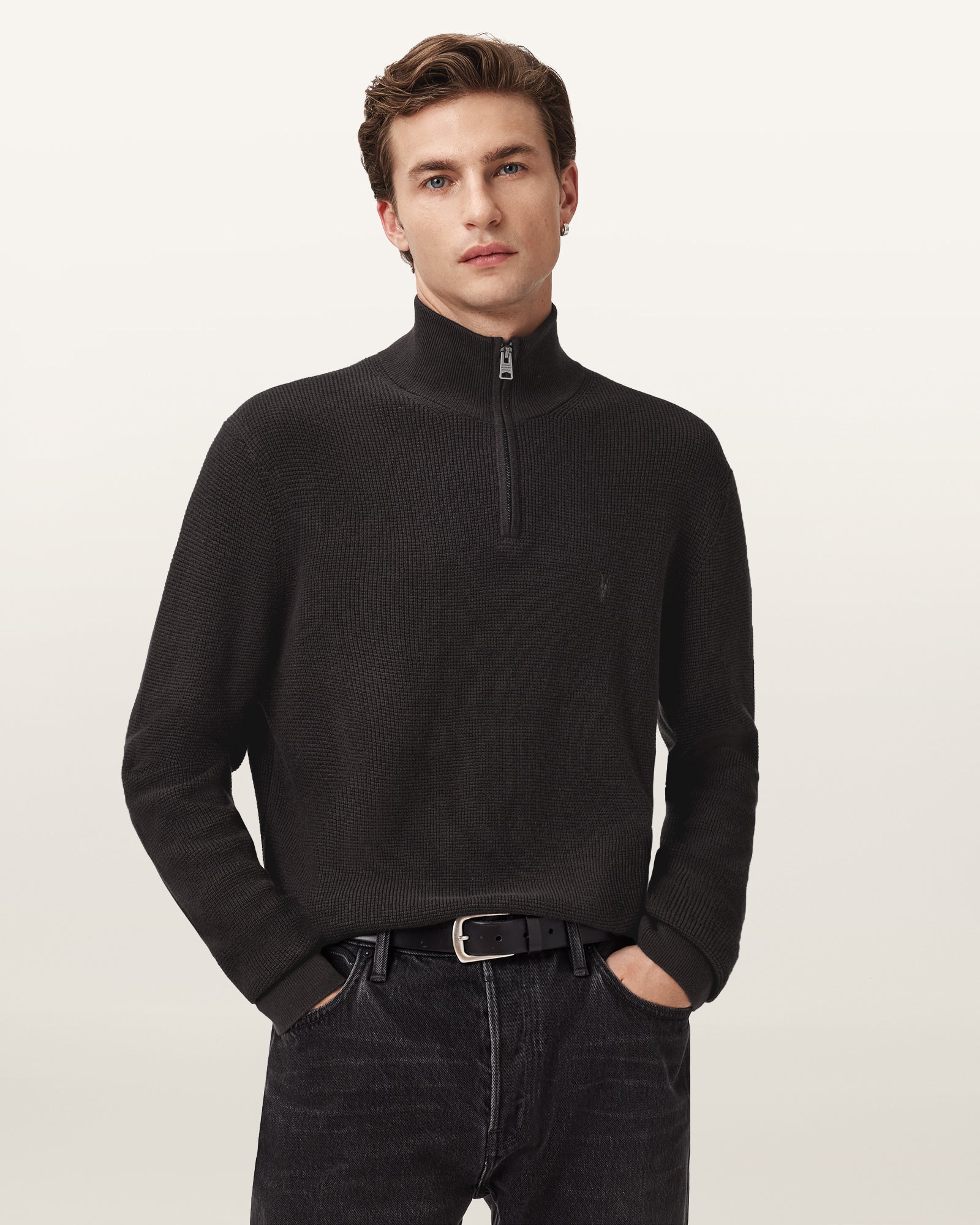 ESPRESSO BROWN Color Aspen Zip Funnel from AllSaints