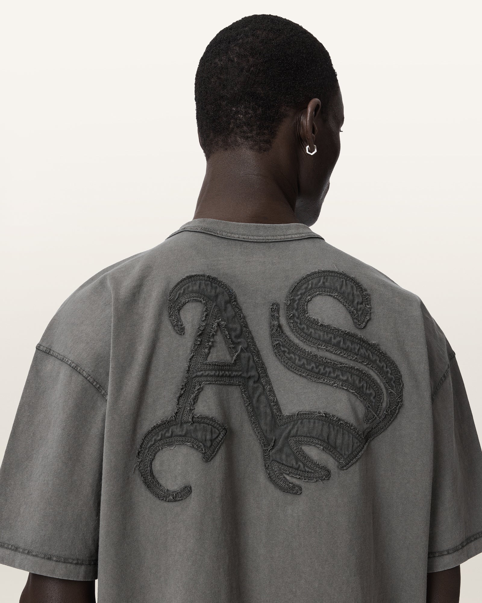 Washed Black Color Insignia SS Crew Tee from AllSaints