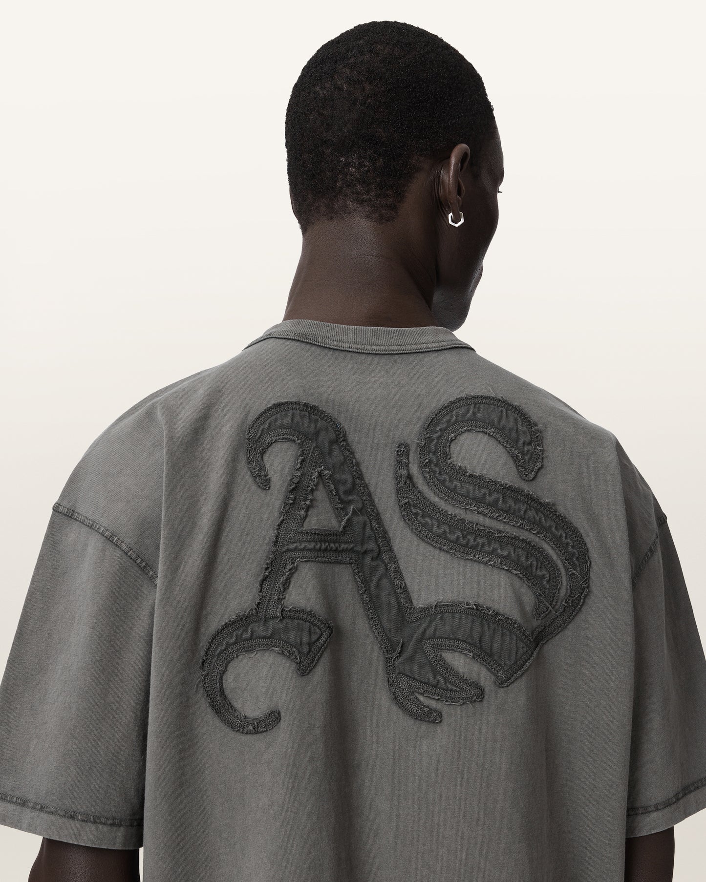Washed Black Color Insignia SS Crew Tee from AllSaints
