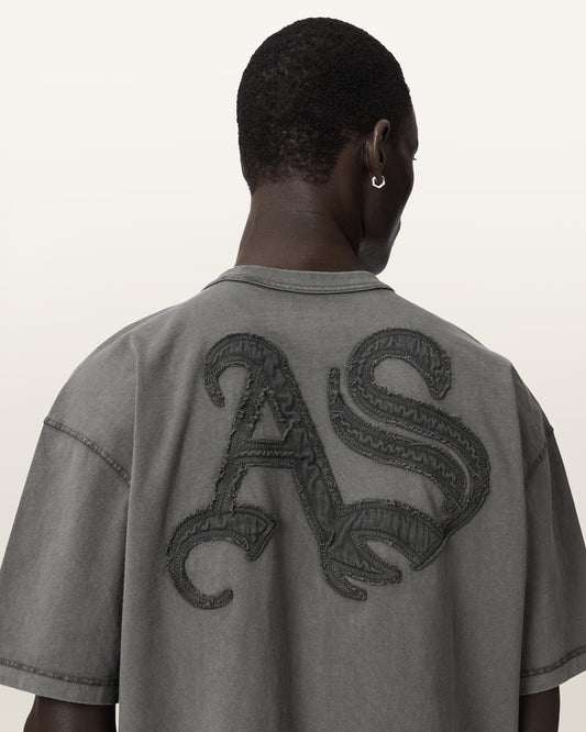 Washed Black Color Insignia SS Crew Tee from AllSaints