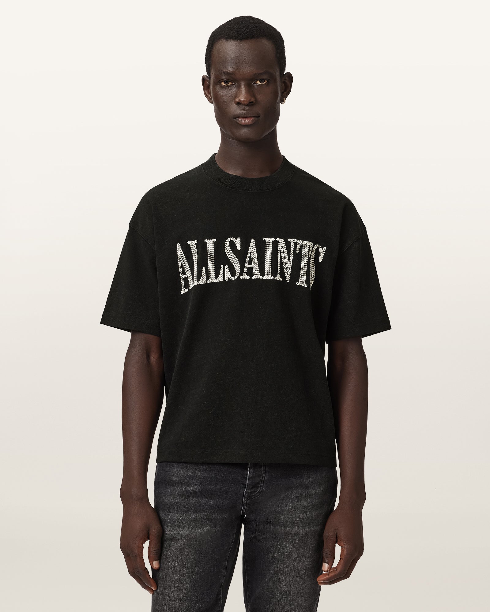 Washed Black Color Dash SS Crew Tee from AllSaints