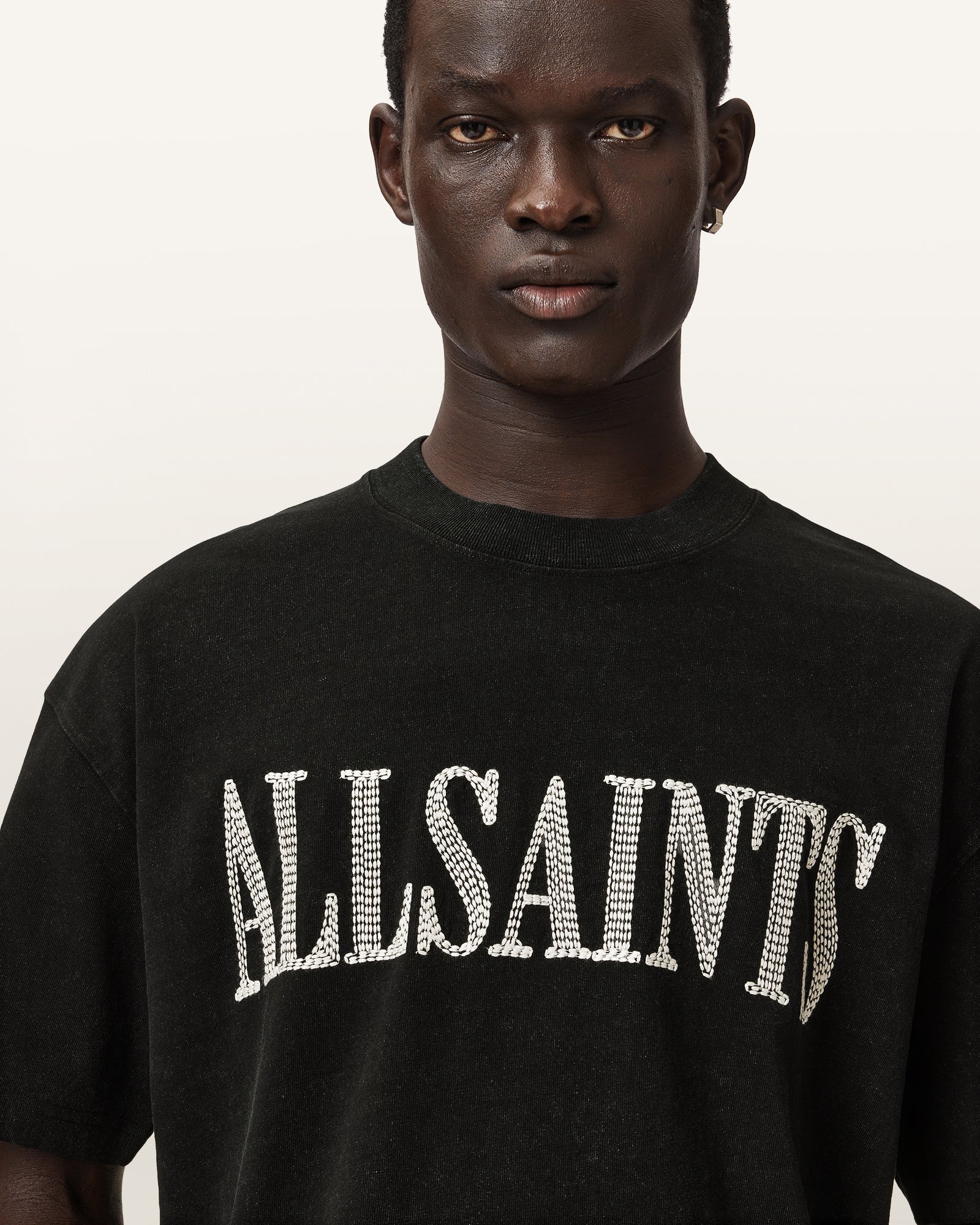 Washed Black Color Dash SS Crew Tee from AllSaints