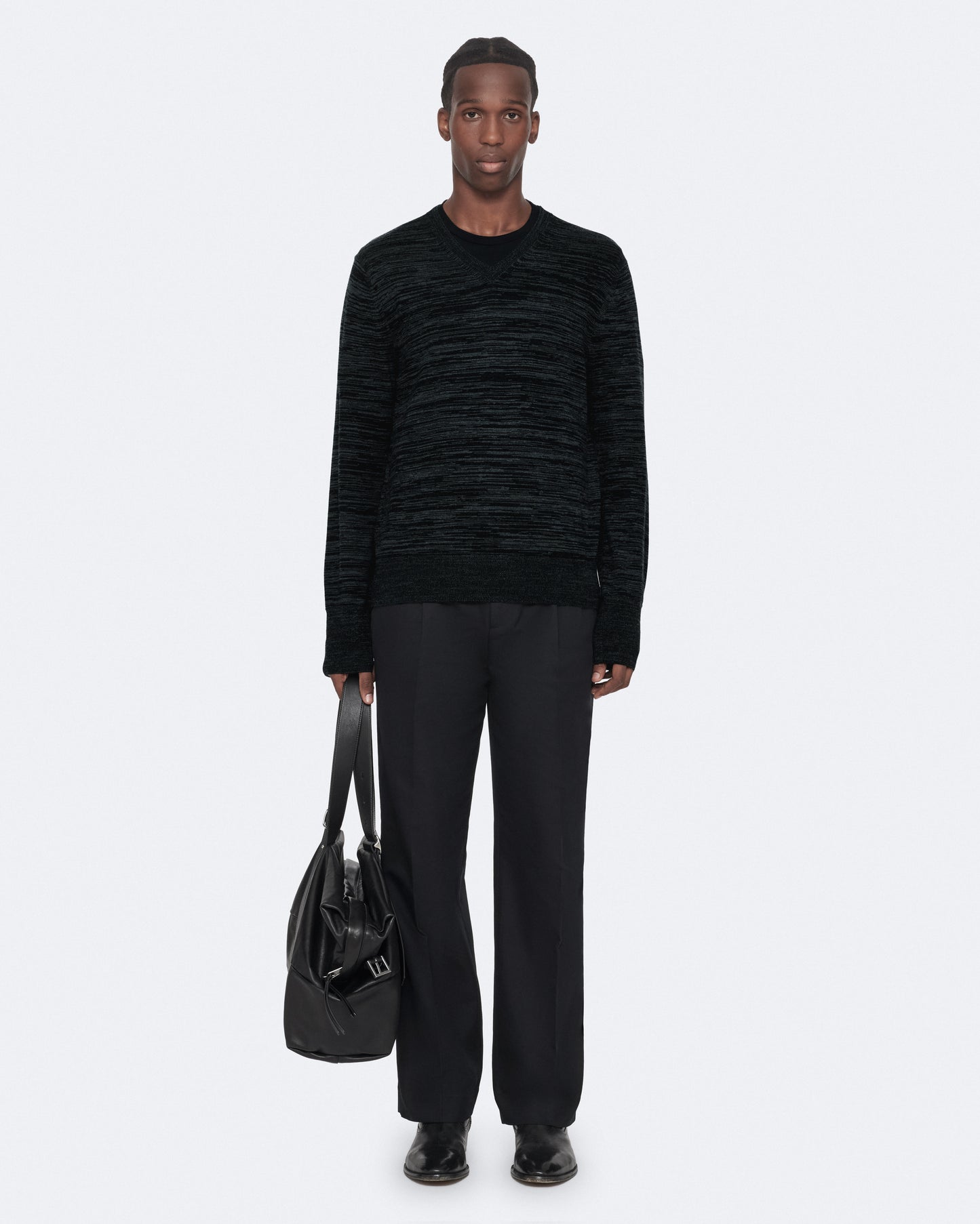 Black/Grey Color Beton V Neck Jumper from AllSaints