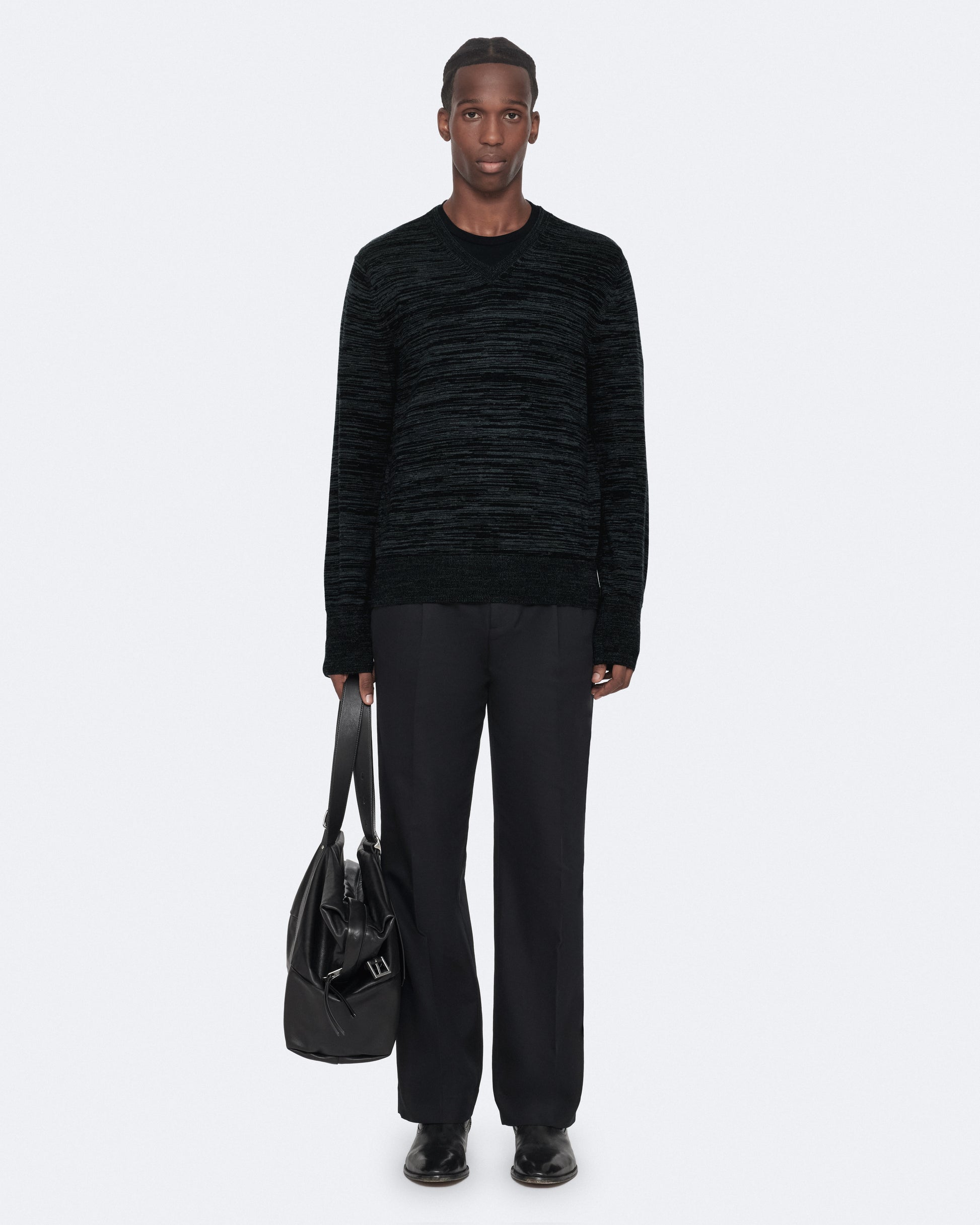 Black/Grey Color Beton V Neck Jumper from AllSaints
