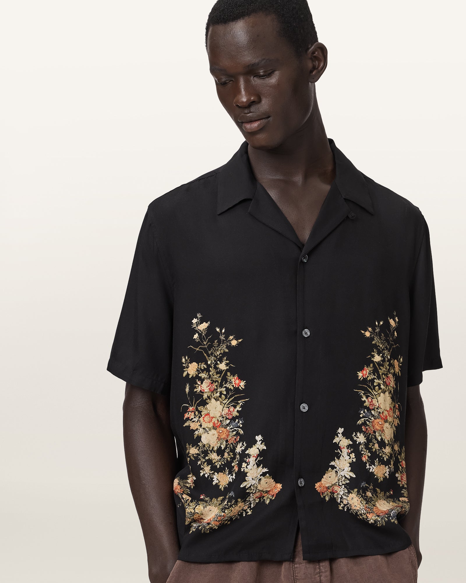 Jet Black Color Parsons SS Shirt from AllSaints