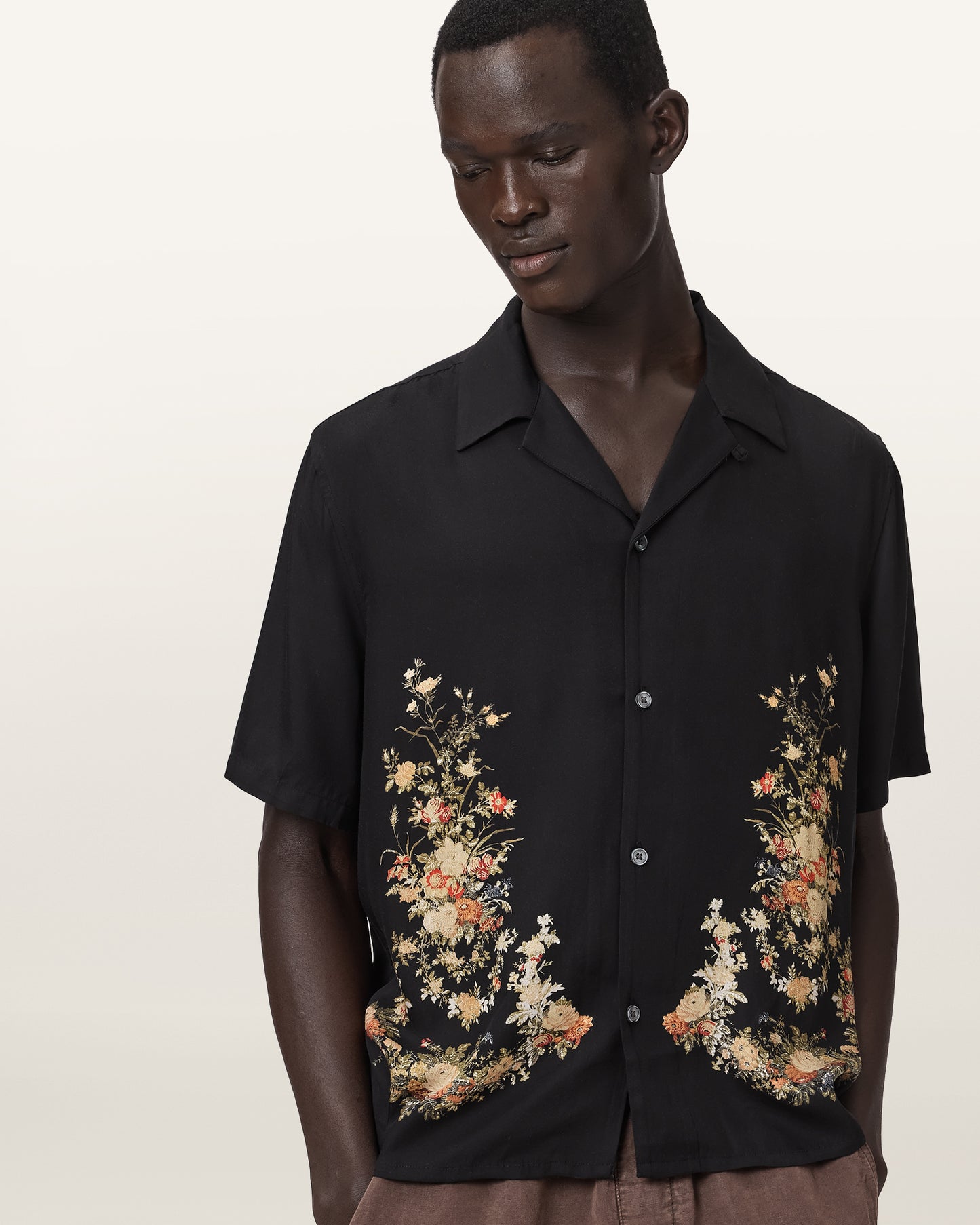 Jet Black Color Parsons SS Shirt from AllSaints