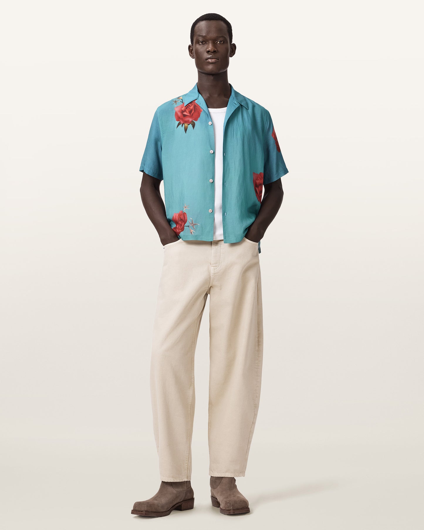 ANKER BLUE Color Fleur Fazed SS Shirt from AllSaints