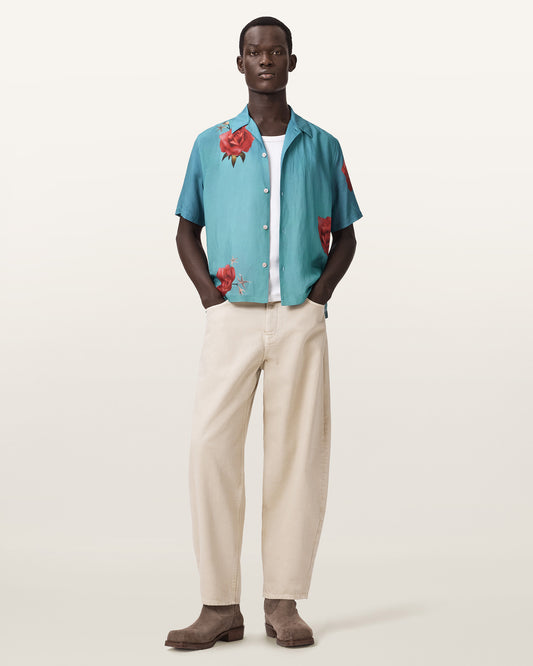 ANKER BLUE Color Fleur Fazed SS Shirt from AllSaints