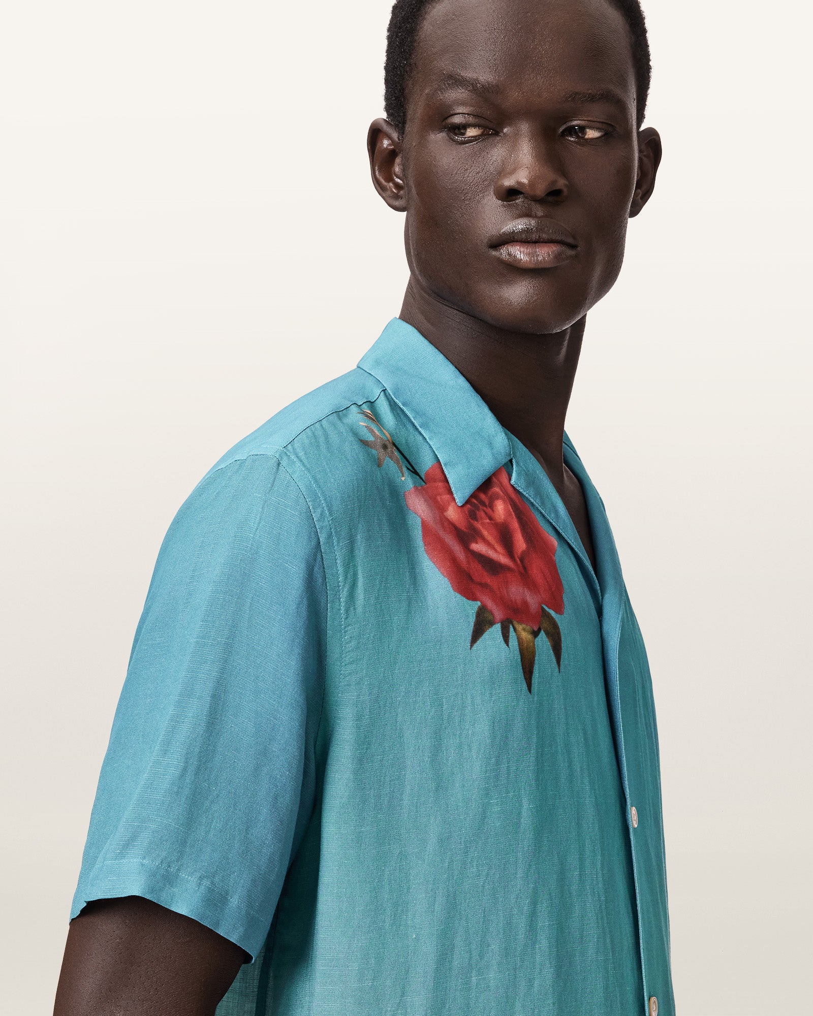 ANKER BLUE Color Fleur Fazed SS Shirt from AllSaints