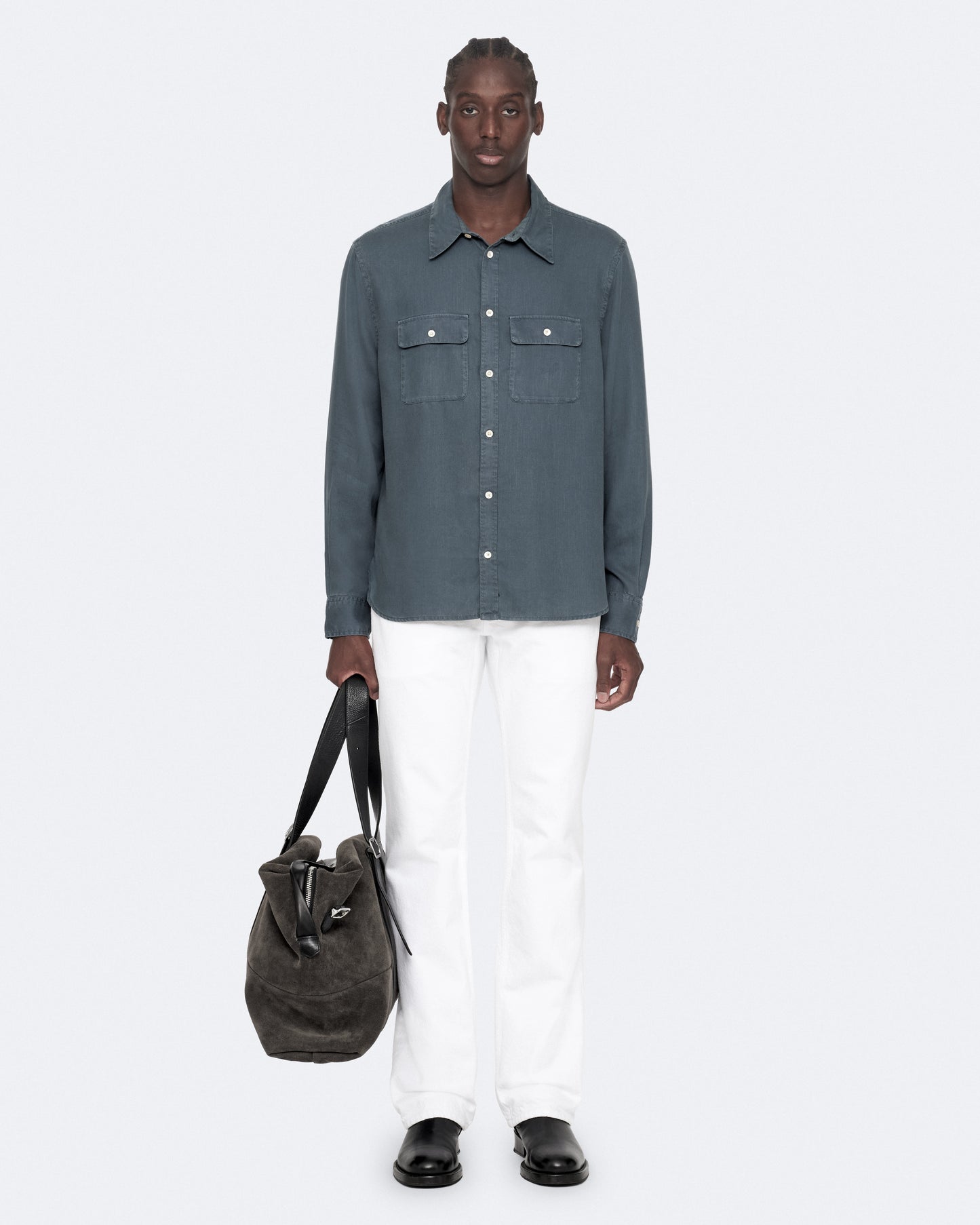 SLATE BLUE Color Bond LS Shirt from AllSaints