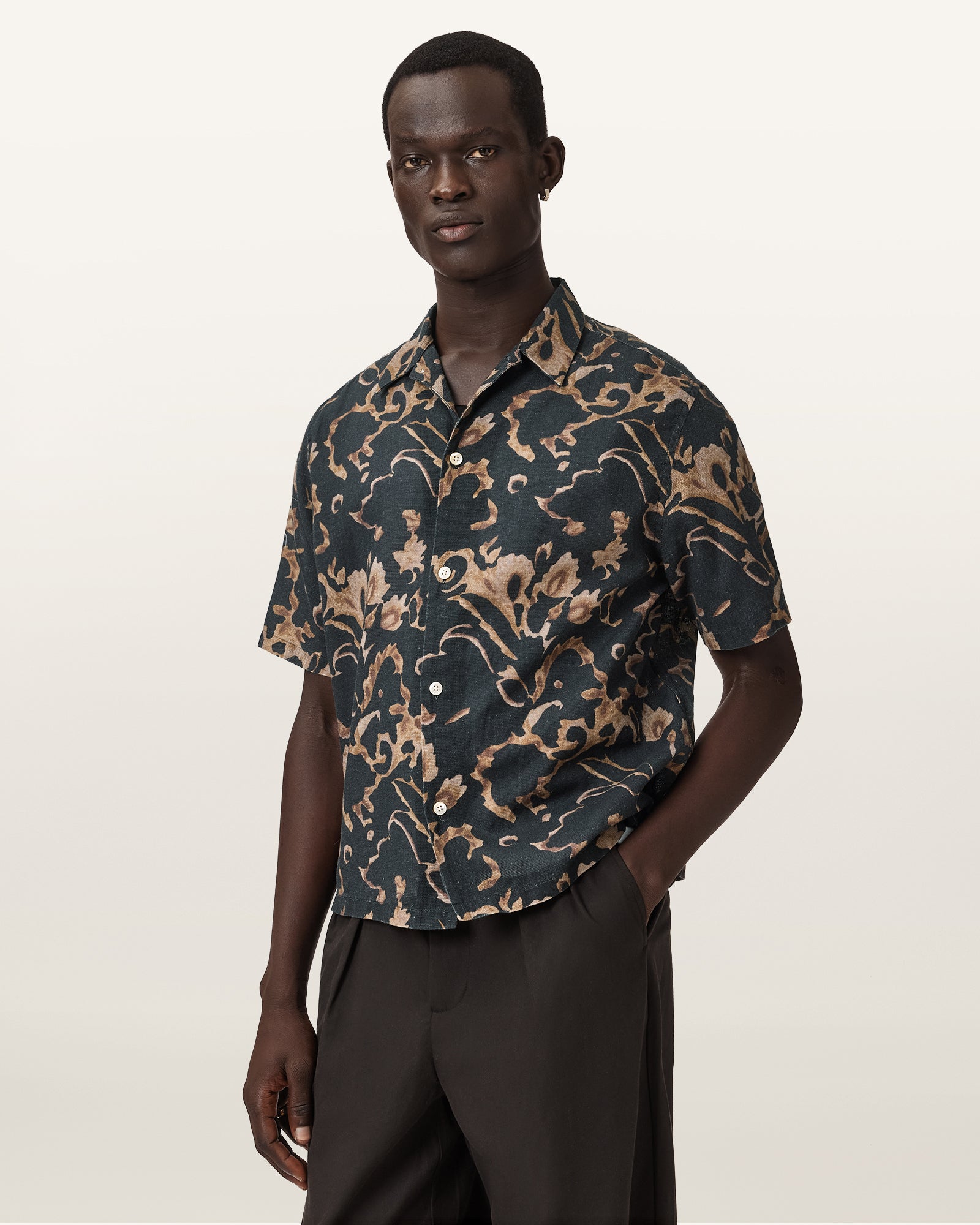 BANK BROWN Color Fortune SS Shirt from AllSaints