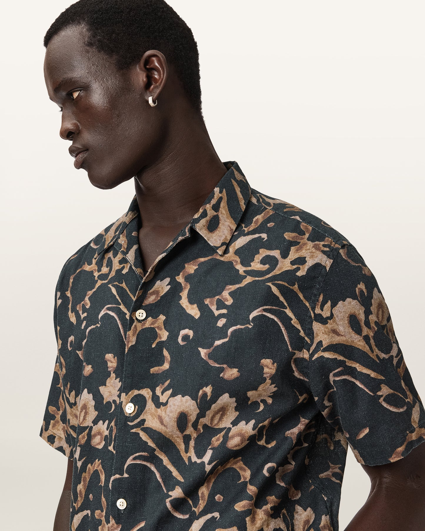 BANK BROWN Color Fortune SS Shirt from AllSaints