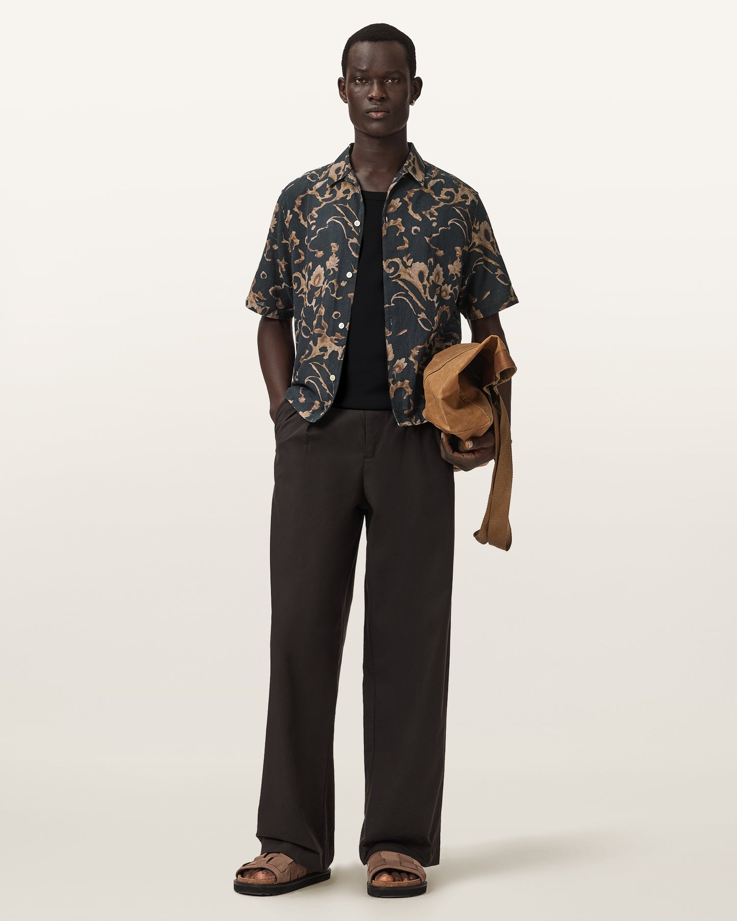 BANK BROWN Color Fortune SS Shirt from AllSaints