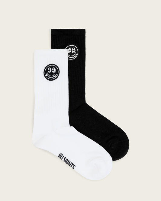 White/Black Color Wrekord Socks from AllSaints