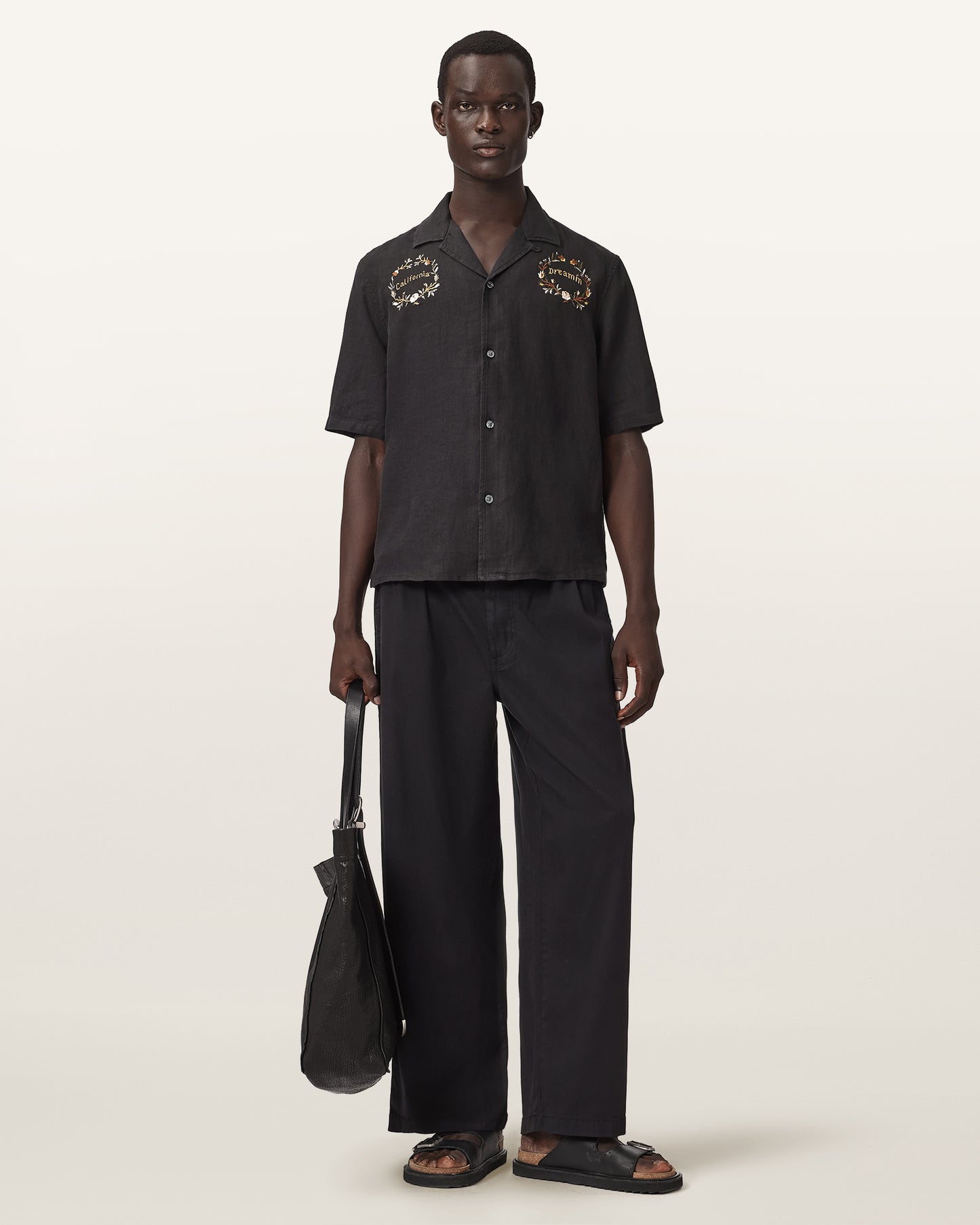 Jet Black Color Klavicle SS Shirt from AllSaints